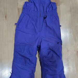 Lands End Girls Snow Pants kids Size 3T Purple Insulated Bib Grow A Longs